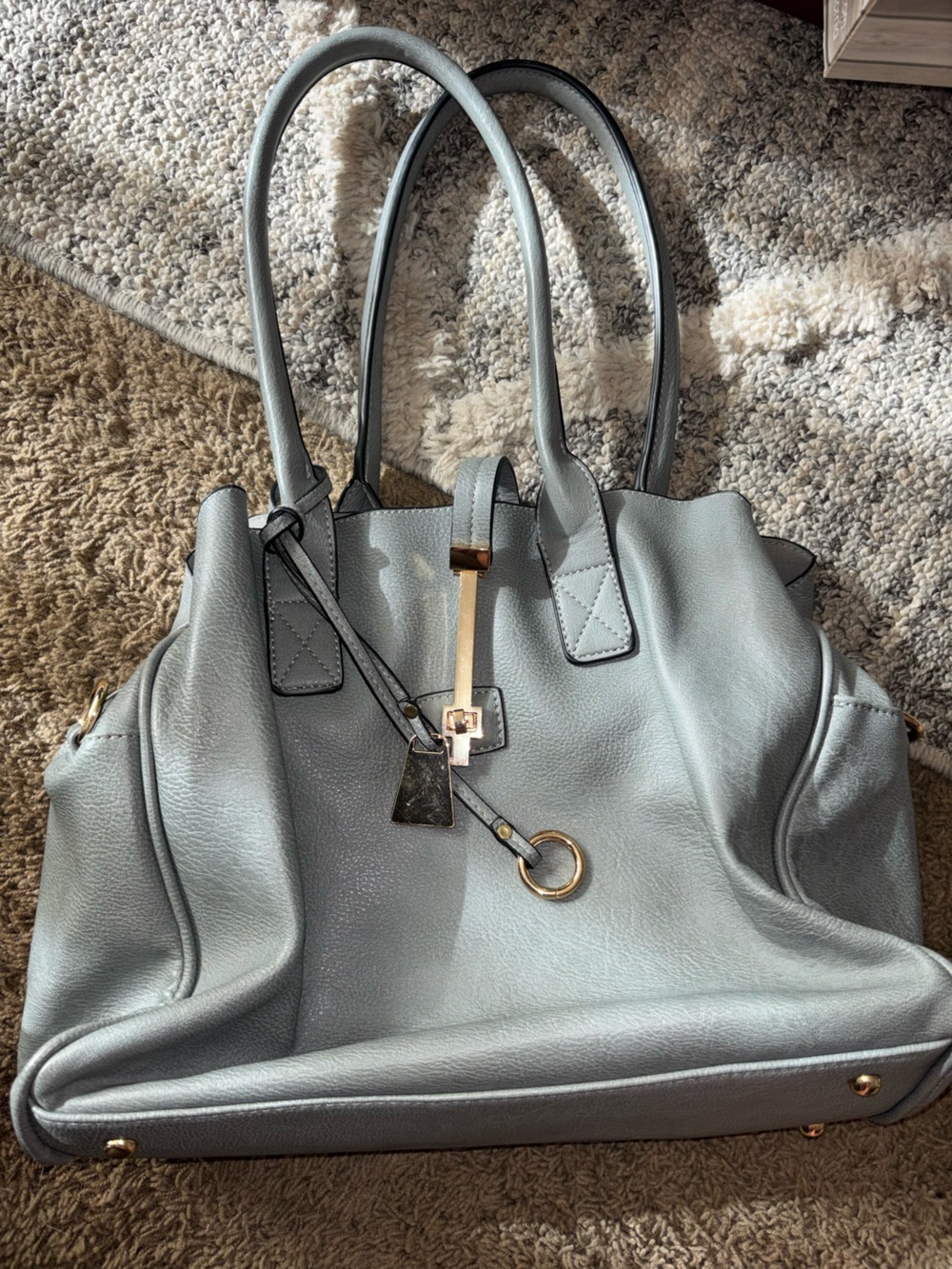 Target Light Gray Tote with Gold Hardware